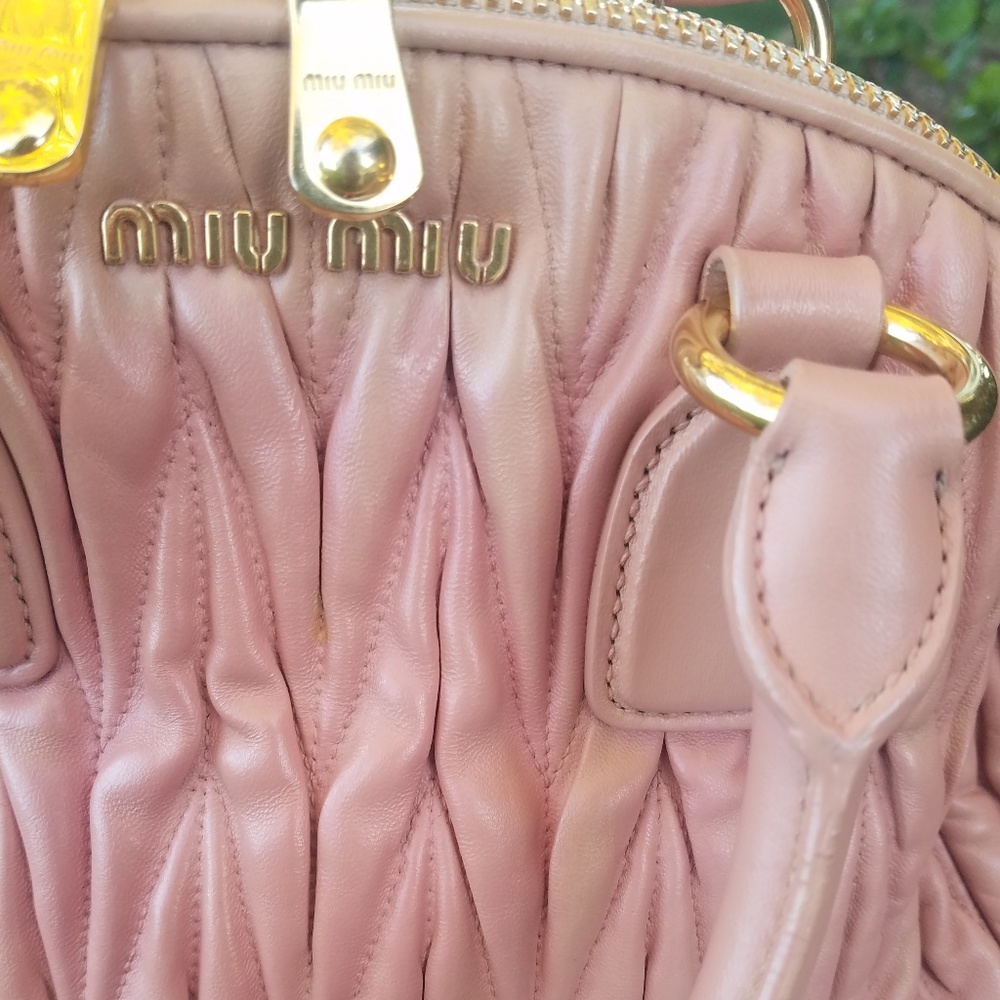 SALE! Miu Miu Bowler Dusty MedNappa  BAG - Picture 6 of 8